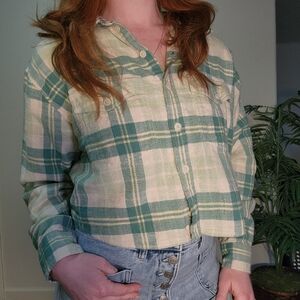 American Eagle Cropped Flannel